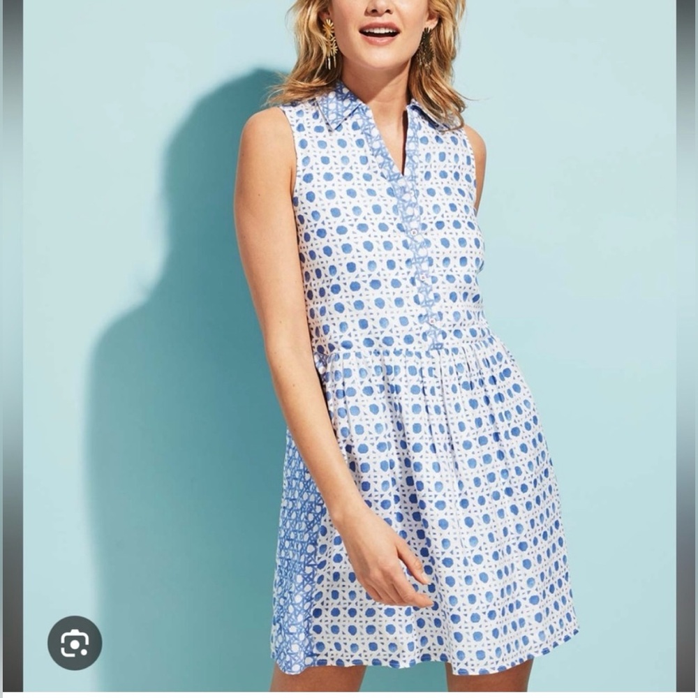 Vineyard Vines Blue and White Patterned Mini Dress